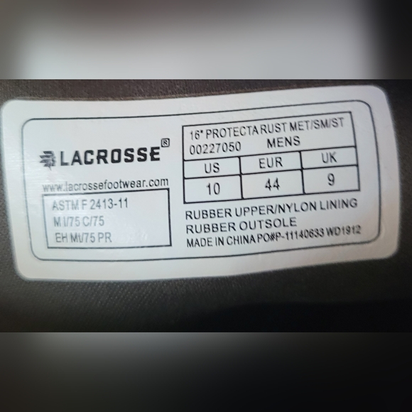 LaCrosse Two Tone Outdoor Rubber Steel Toe Men's Boots Sz 10 Waterproof Gorpcore - Picture 2 of 9